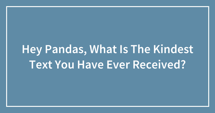 Hey Pandas, What Is The Kindest Text You Have Ever Received? (Closed)