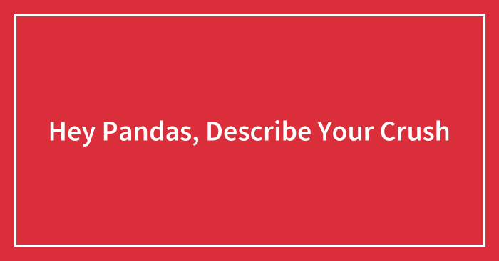 Hey Pandas, Describe Your Crush (Closed)