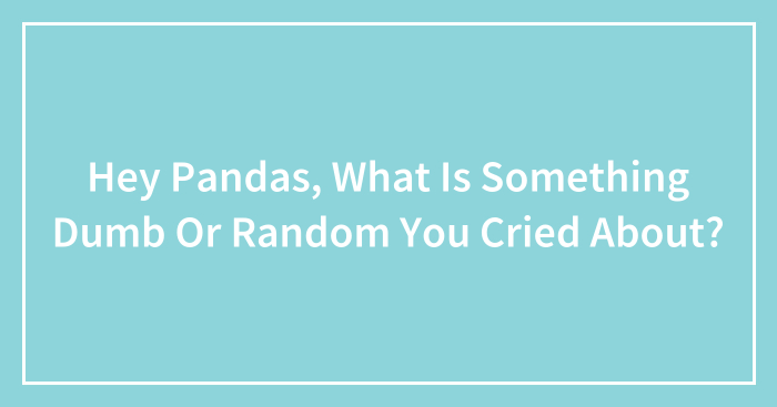 Hey Pandas, What Is Something Dumb Or Random You Cried About? (Closed)