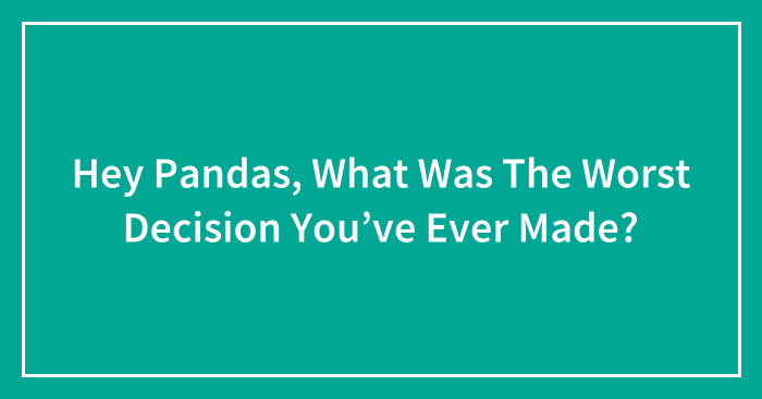 Hey Pandas, What Was The Worst Decision You’ve Ever Made? (Closed)