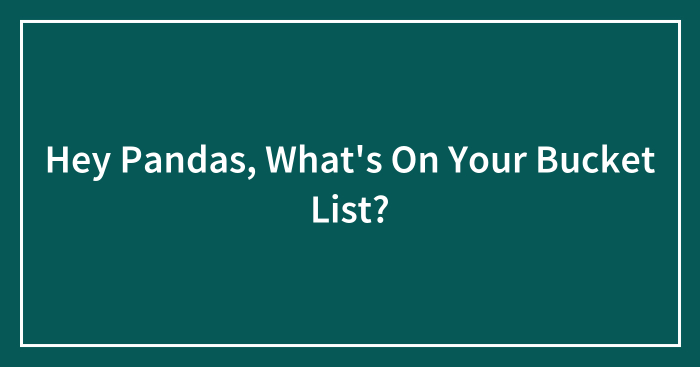 Hey Pandas, What’s On Your Bucket List? (Closed)