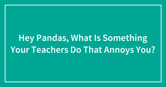 Hey Pandas, What Is Something Your Teachers Do That Annoys You? (Closed)