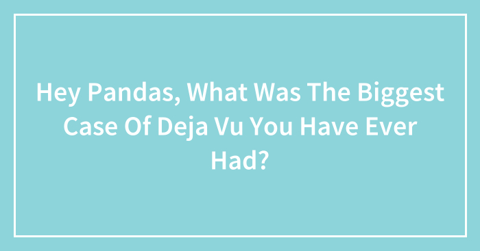 Hey Pandas, What Was The Biggest Case Of Deja Vu You Have Ever Had? (Closed)