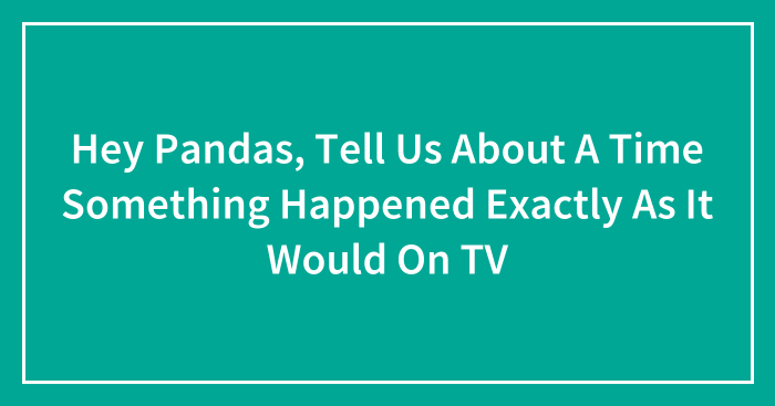 Hey Pandas, Tell Us About A Time Something Happened Exactly As It Would On TV (Closed)