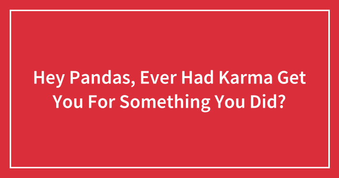 Hey Pandas, Ever Had Karma Get You For Something You Did?
