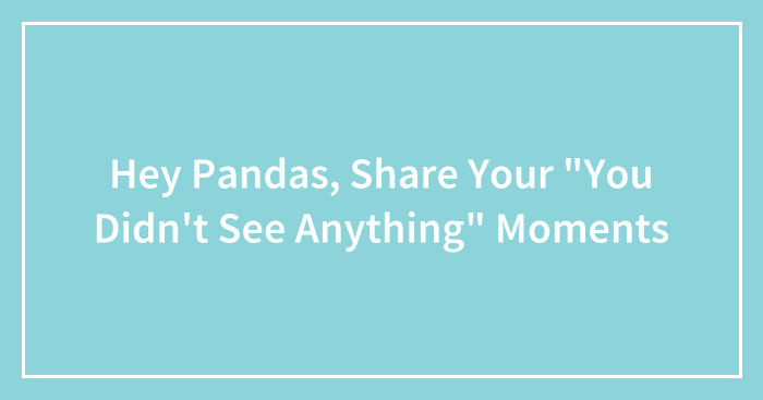 Hey Pandas, Share Your “You Didn’t See Anything” Moments (Closed)