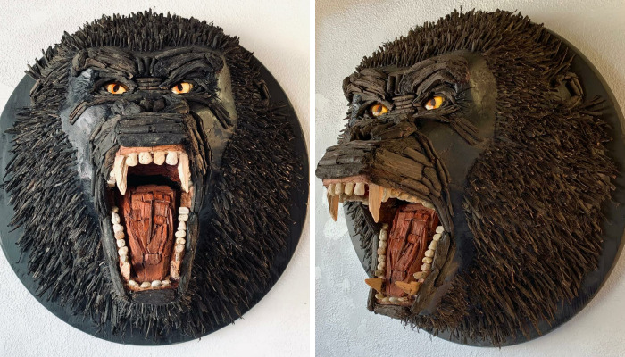 During My Pandemic Free-Time, I Transformed A Bag Of Garden Mulch And 36 Pebbles Into King Kong…