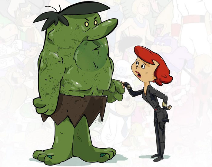 Artist Did A Crossover Of The Marvel And Hanna-Barbera Universes And Created These 17 Wonderful Illustrations