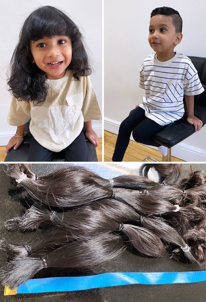 Este pequeño de dos años de edad donó su cabello rizado a la Fundación pequeña princesa (Little Princess Trust) porque sabe que otros niños lo necesitan más que él
