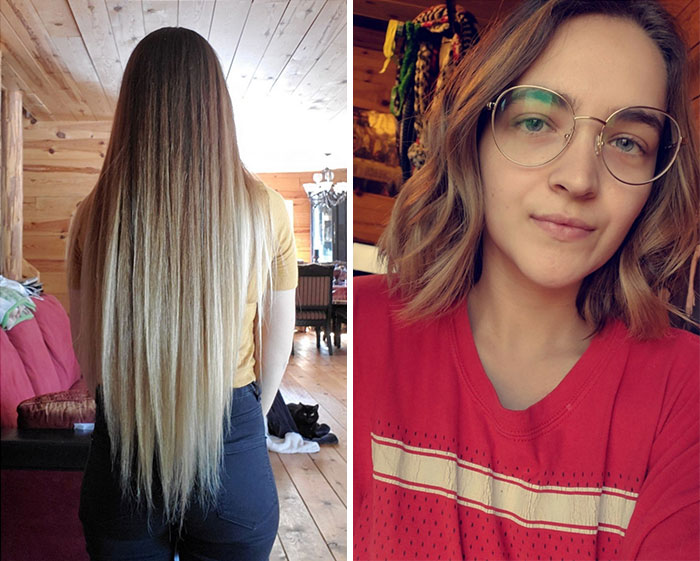 Had A Pixie Cut, Grew Out My Hair For 7 Years To Get To About 20 Something Inches. Stepmom Passed Of Cancer And I Cut It All Off To Donate In Her Memory