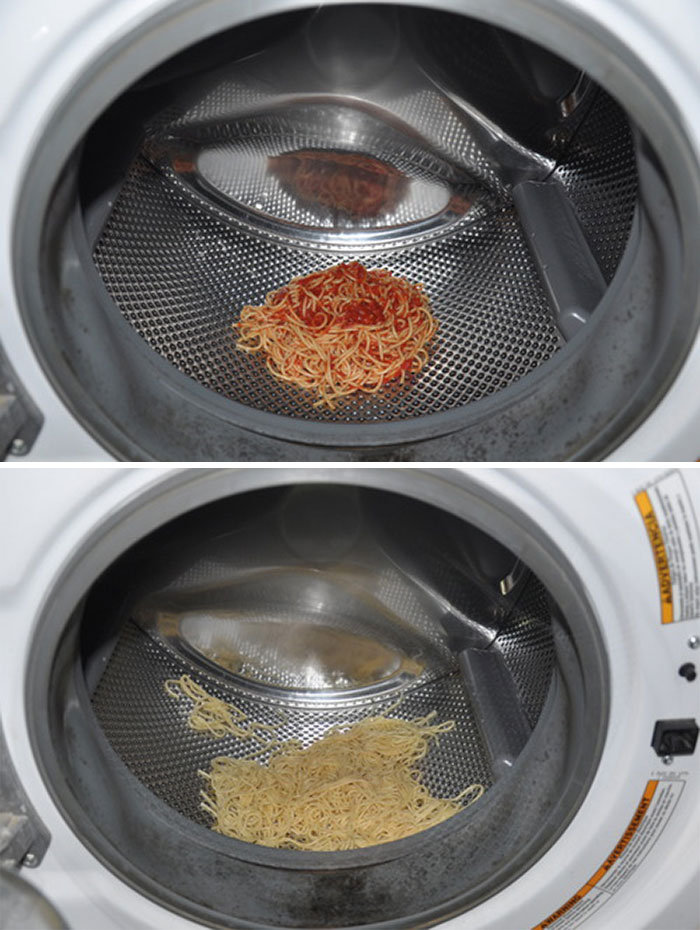 If You Don't Like The Sauce You Used On Your Pasta, Just Wash It In Washing Machine