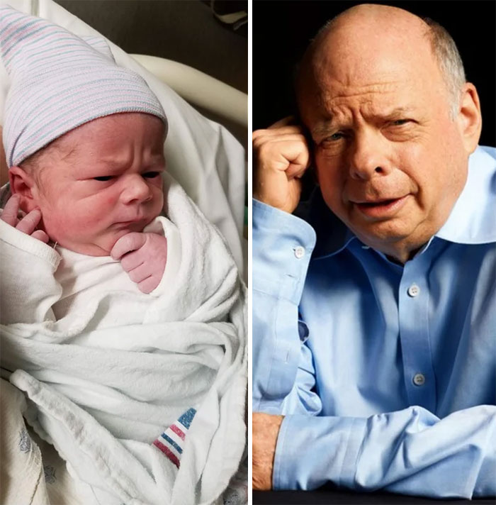 I Guess A Lot Of Babies Look Like Wallace Shawn, But Man, Those Eyebrow Wrinkles