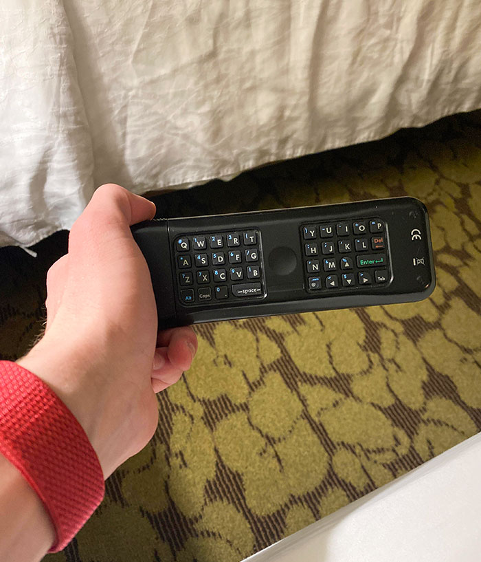 At The Hotel I’m At There’s A Keyboard On The Back Of The Remote
