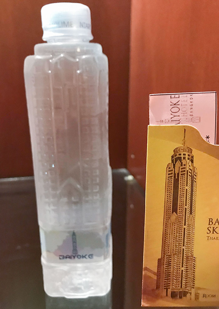 The Water Bottle In My Hotel In Bangkok Had The Same Shape As The Building