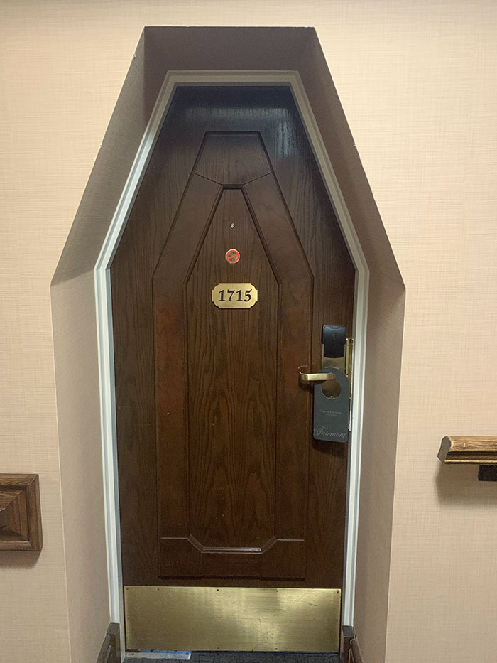 A Coffin-Shaped Door At A Hotel