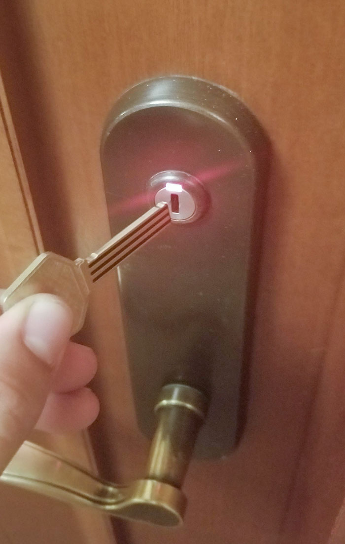 The Key For My Hotel Room. Works Just Like An Insertable Key Card But On A Metal Key