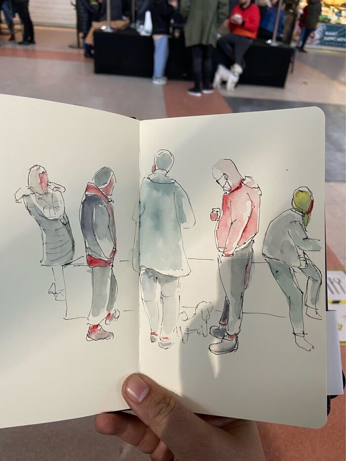 A Sketch In A Local Food Market In Warsaw, Poland