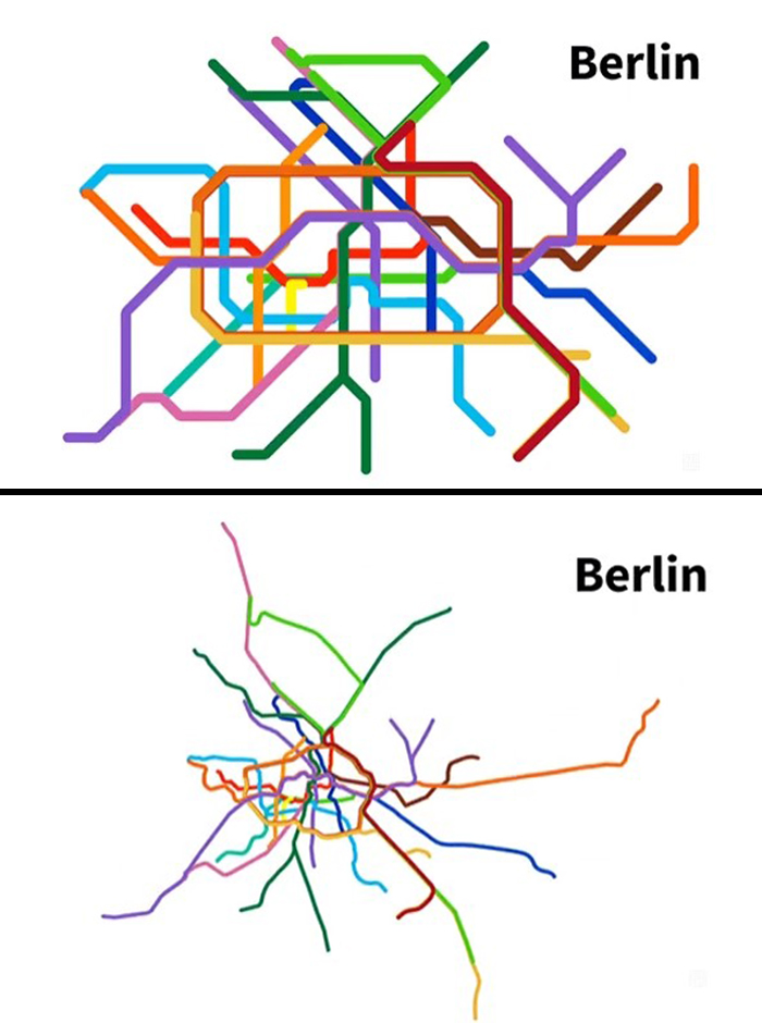 Berlin Subway Map Compared To Its Real Geography