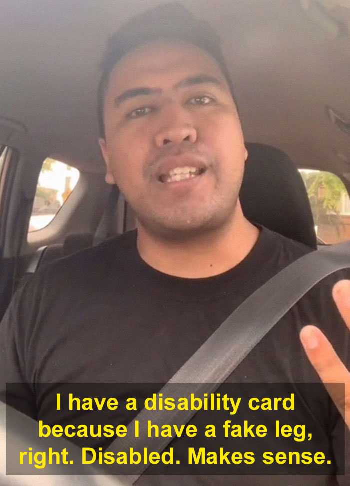 Guy With One Leg Gets Questioned About Parking In A Handicapped Spot, So He Then Confronts The 'Karen'
