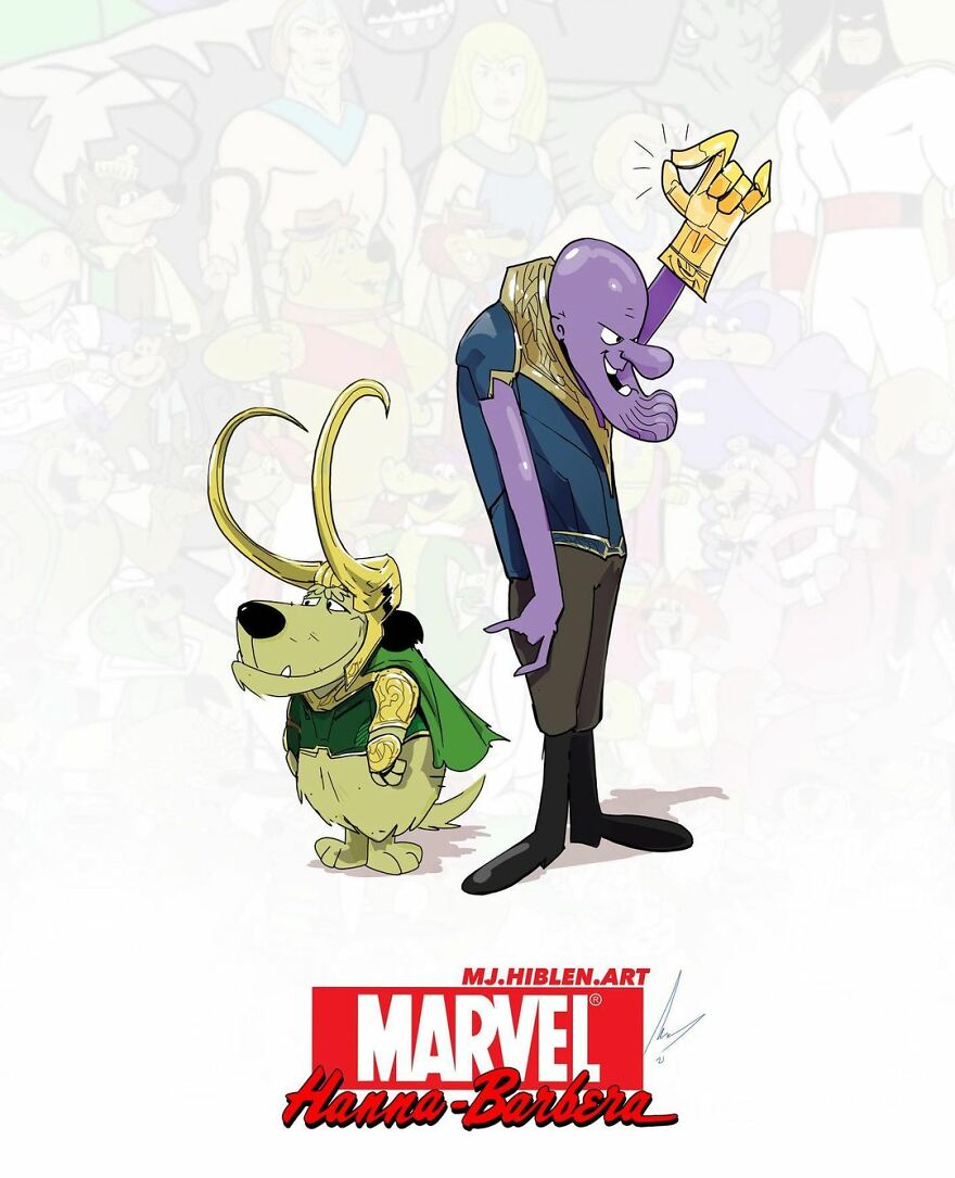 Dick Dastardly And Muttley As Thanos And Loki