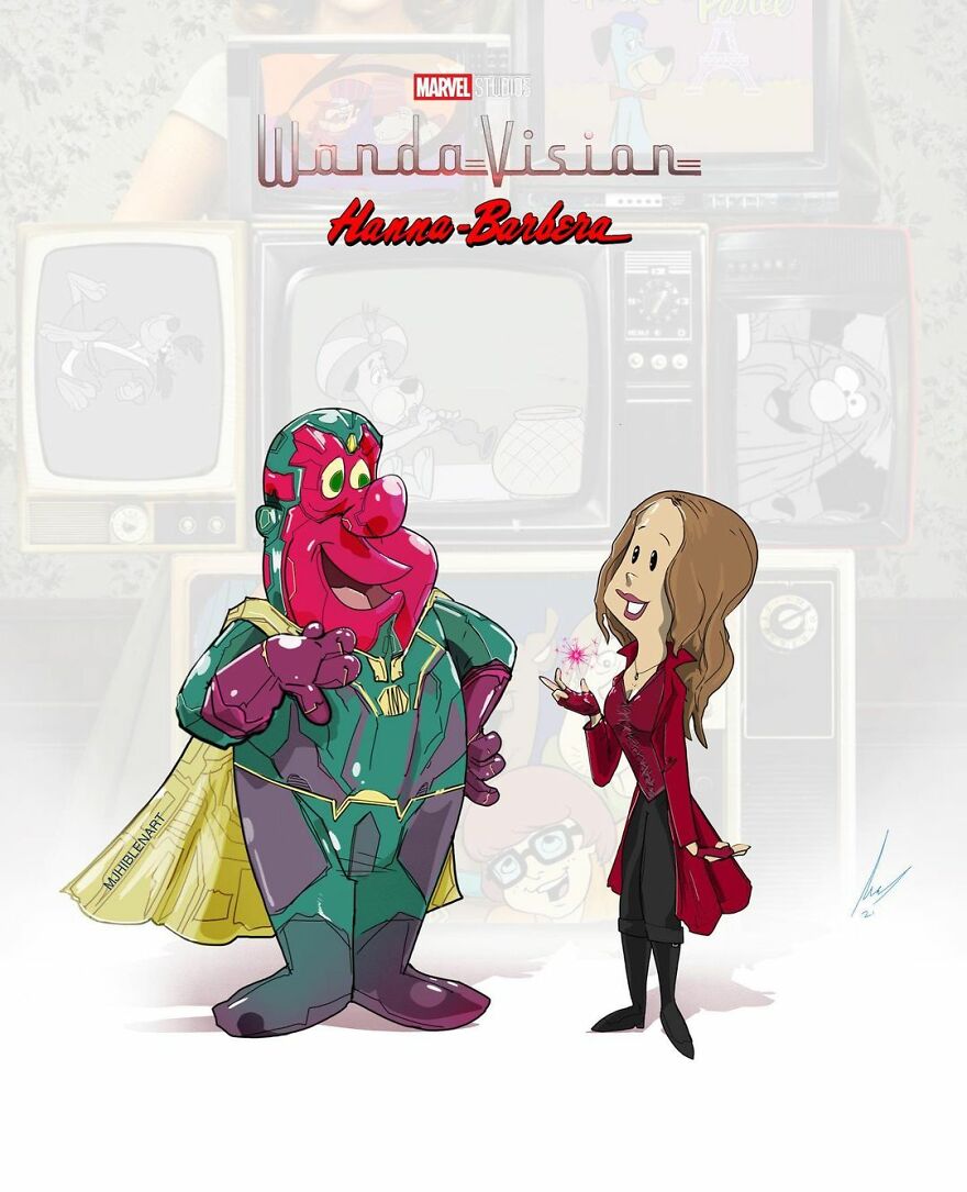 Fred And Wilma Flintsones As Vision And Wanda Maximoff