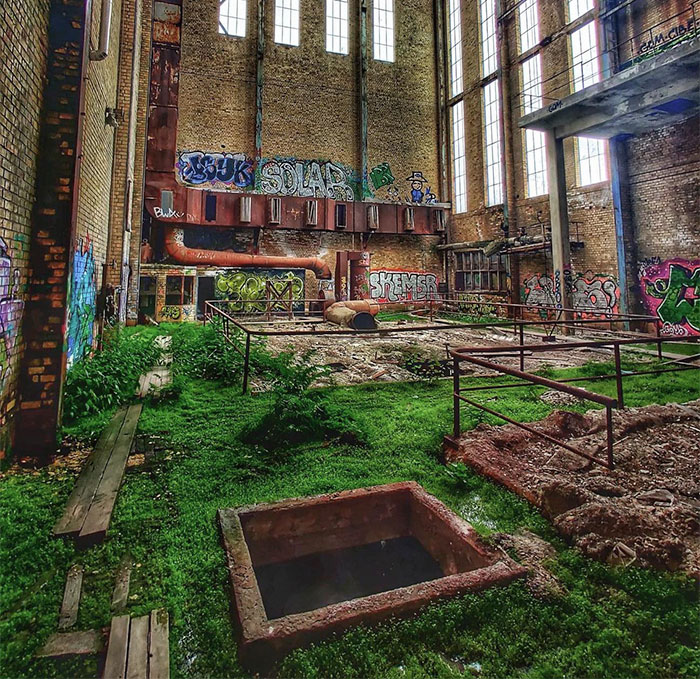Abandoned Paper Mill With Nature Starting To Take Over