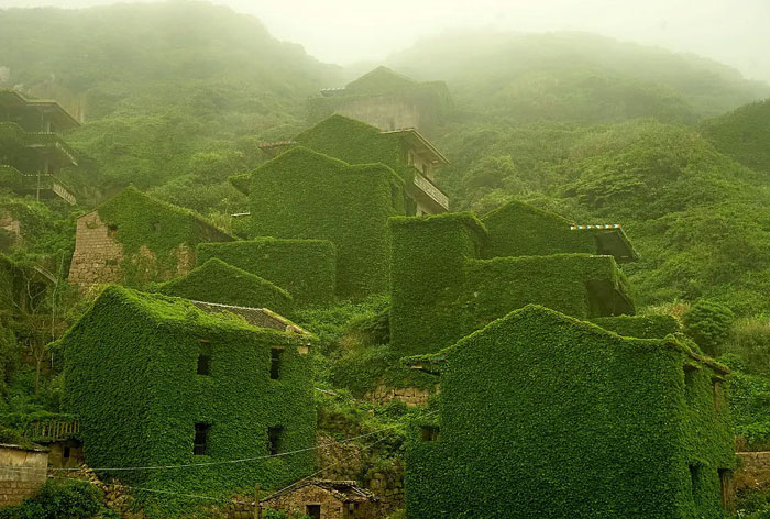 This Chinese Fishing Village Was Abandon In The 1990s. Nature Has All But Reclaimed It (Houtouwan, China)