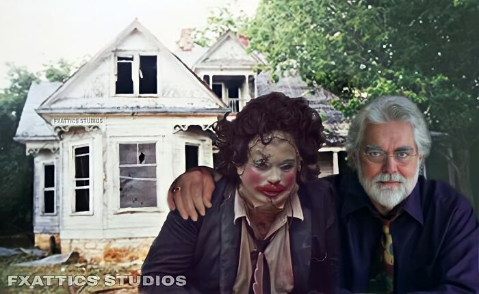 Leatherface And Gunnar Hansen From "The Texas Chain Saw Massacre"