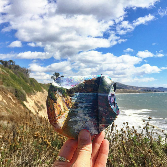 70 Paintings On Trash That Disappear Into Surroundings By This Eco-Artist