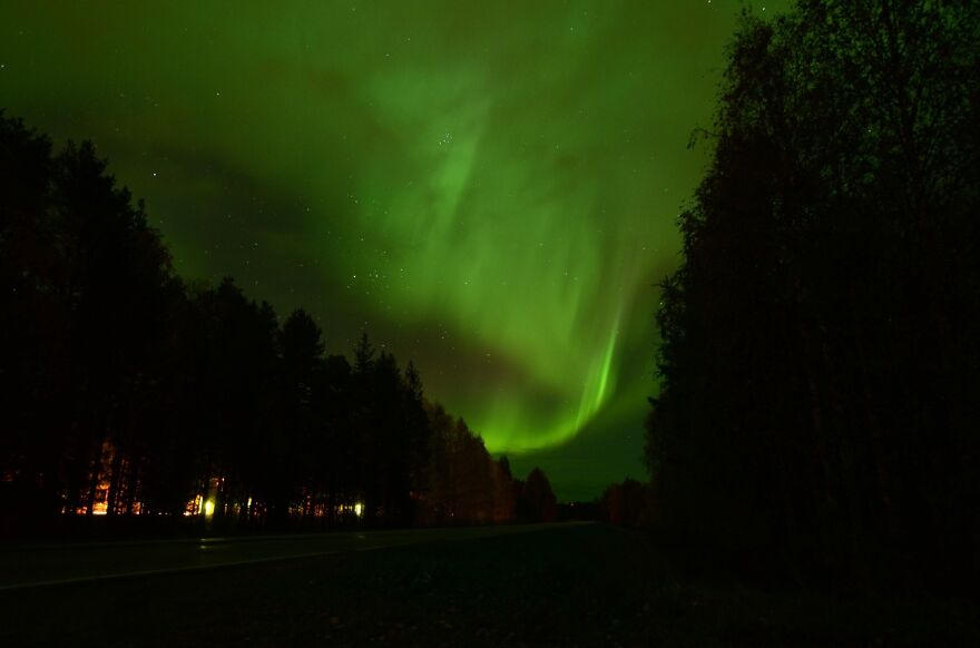 Northern Lighs In Finland In Autumn