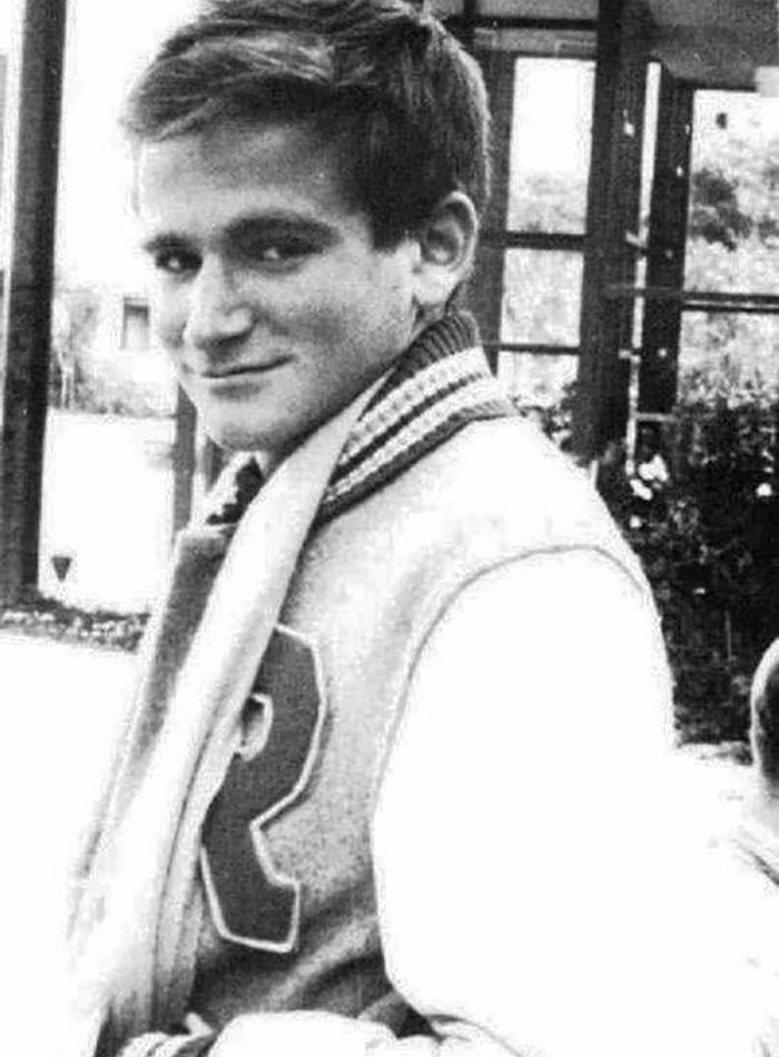 Robin Williams, de 18 años, en su último año de bachillerato en 1969