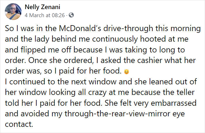 Man's Supposed 'Petty' Revenge On A Rude Karen At A Drive-Through Goes Viral