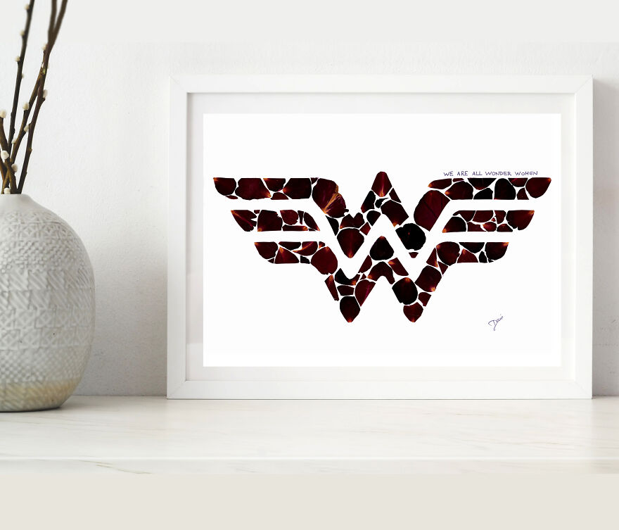 We Are All Wonder Women, Design Inspired By DC Comics Made From Rose Petals