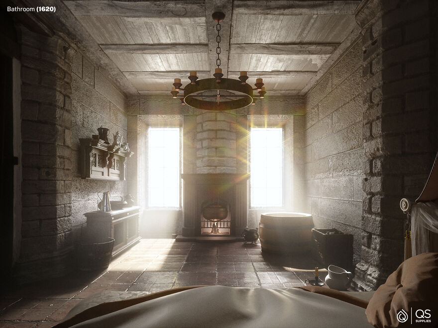 Designers Show What Bathrooms Looked Like Every 100 Years Since 1520 (6 Pics)