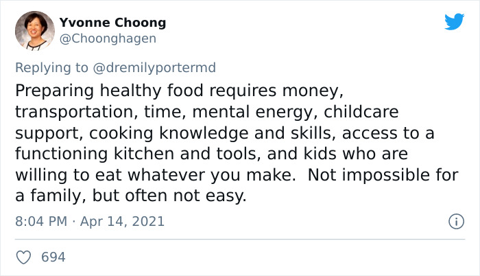 A Tweet Saying That Unhealthy Food Is Cheaper Sparks A Discussion In The Comments