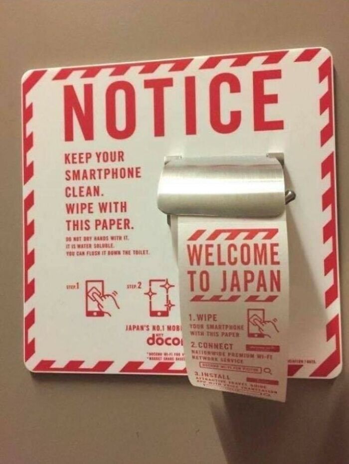In Tokyo's Narita International Airport, There Were Phone Wipe Dispensers For A While