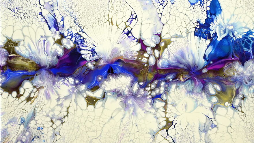 Pearl Cells And Lacing In Dutch Pour ~ Kiss And Blow ~ Fluid Art Painting ~ Acrylic Pouring Pearl Cells And Lacing In Dutch Pour ~ Kiss And Blow ~ Fluid Art Painting ~ Acrylic Pouring