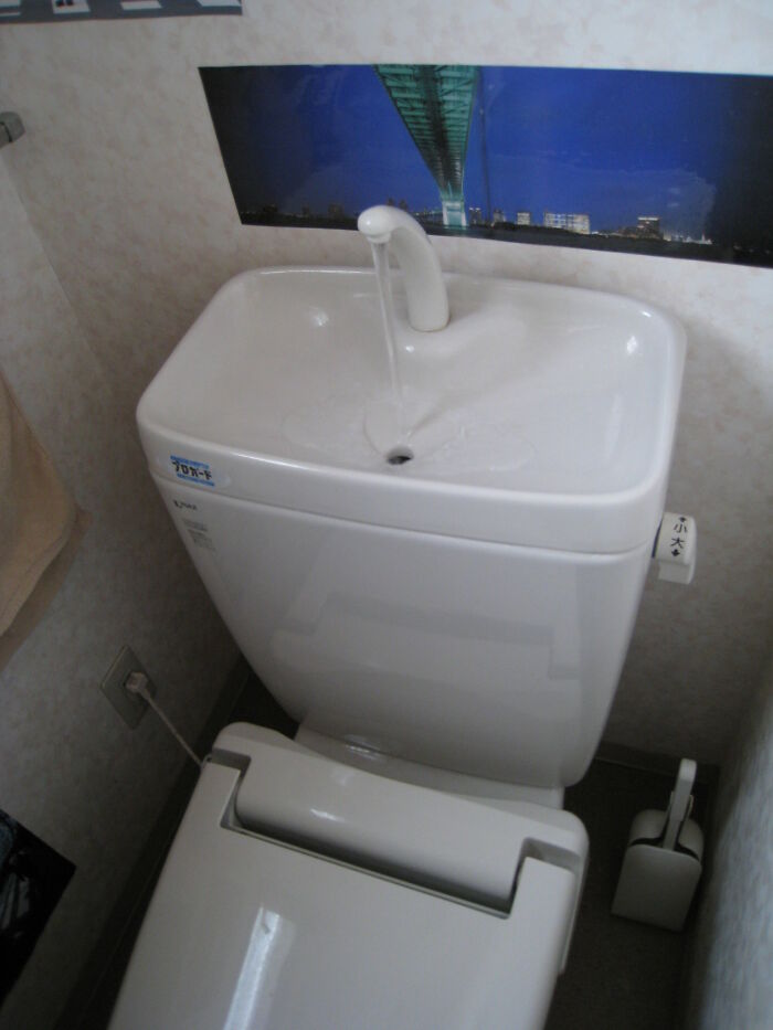 Many Toilets Have Sinks Attached To Their Tanks To Save Water