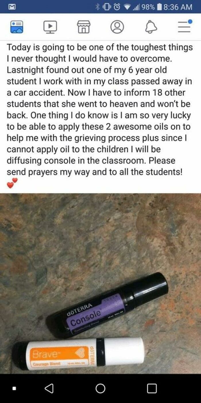 Women Using Her 6 Year Old Student That Passed As Plug For Doterra