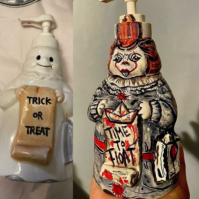 Found This Little Soap Dispenser At Goodwill For $0.99. Decided To Make A Chonky Pennywise!