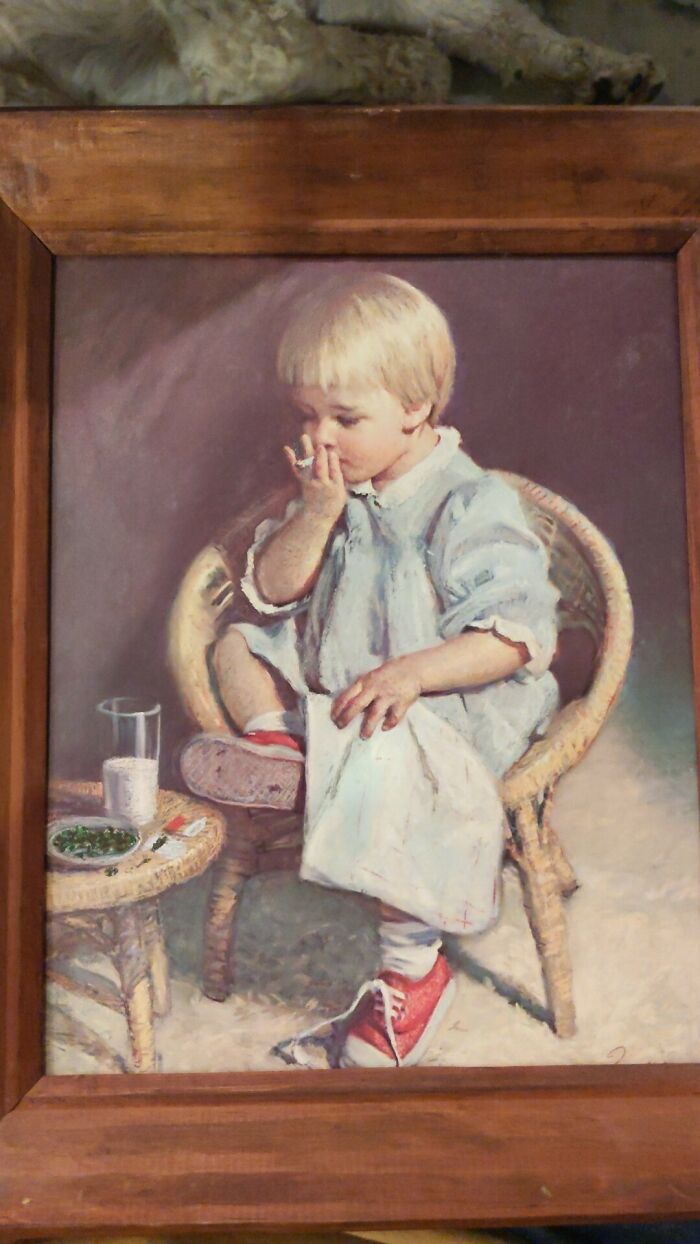 This Little Boy Was Eating Some Cookies, But His Fingers Were Perfect For A Good Ole Fashioned Jazz Cigarette