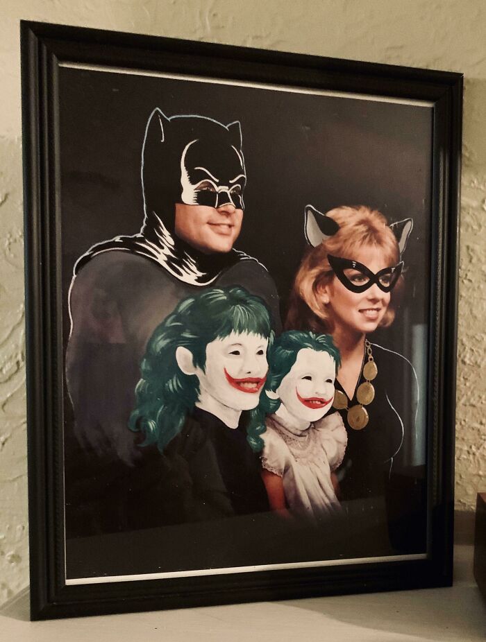 Batman Family Portrait. Bought It At Roscos In Portland Or On A Drunken Whim. Best $10 Dollar Purchase Ever