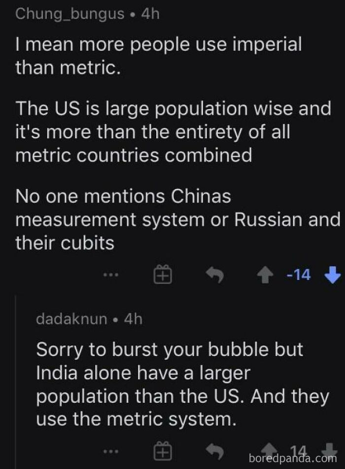 “More People Use Imperial Than Metric”