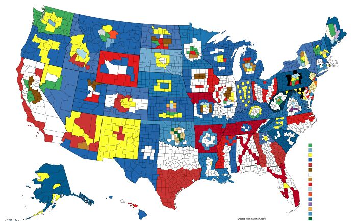 The Flags Of Every U.S. State Made Out Of Their County Lines
