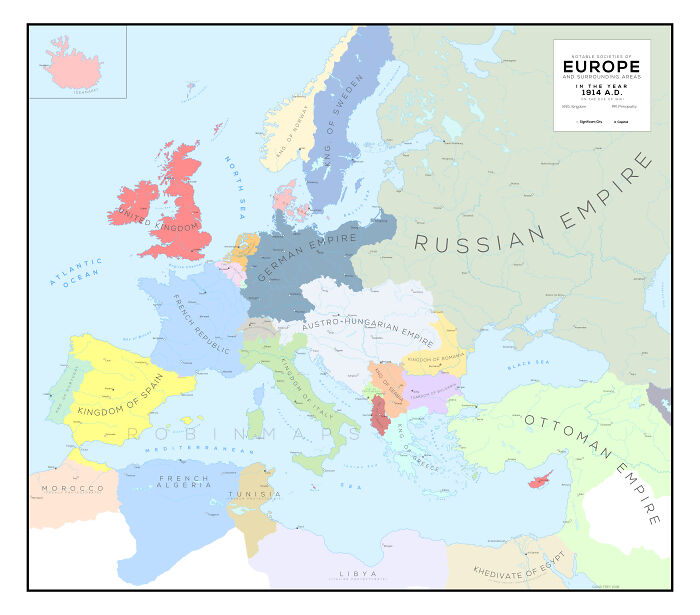 Europe In 1914, Just Before Ww1 Began