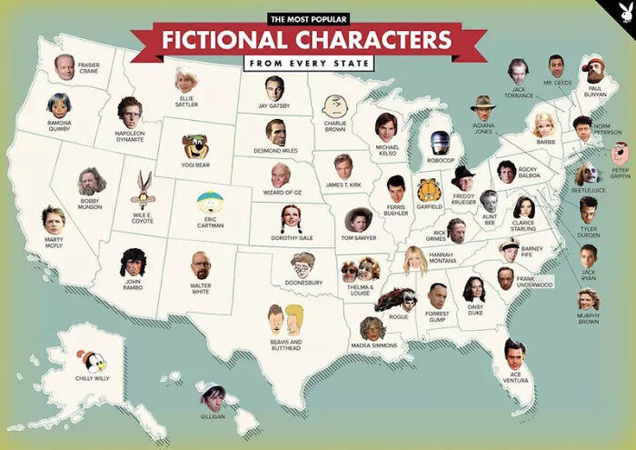 Where Fictional Characters Are From In The U.S.