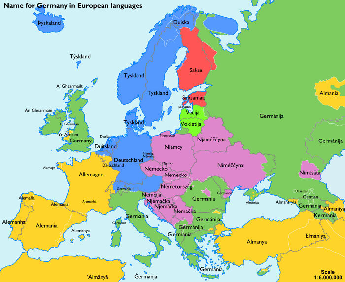The Name For 'Germany' In European Languages