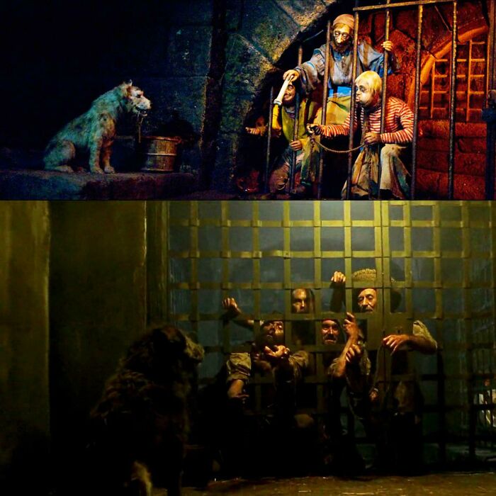 Jack Sparrow Telling The Bone Bribing Prisoners In 'Pirates Of The Caribbean' That The Dog Holding The Cell Keys Is "Never Going To Move" Is An Obvious But Cheeky Reference To The Stationary Audio-Animatronic In The Original Disneyland Dark Ride That Hasn't Moved Since The Attraction Opened In 1967