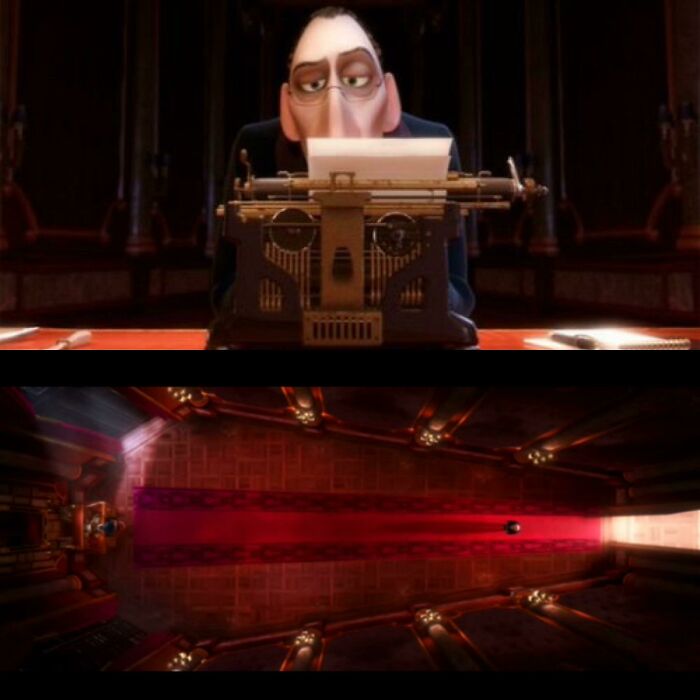 In Disney•pixar’s Ratatouille (2007) Anton Ego’s Typewriter Resembles A Skull And His Office A Coffin