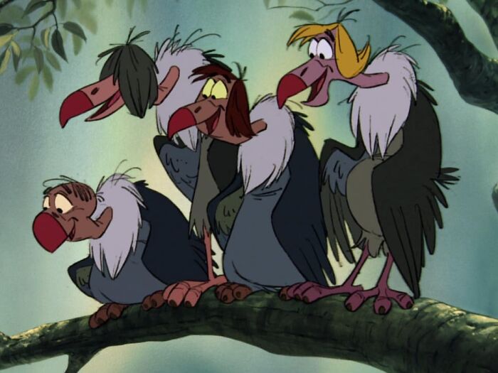 The Jungle Book (1967) The Vultures Were Originally Going To Be Voiced By The Beatles. The Band Manager Met With Disney And They Created The Images But The Idea Was Vetoed By John Lennon. Their Look And Liverpool Dialects Stayed, But The Song Was Switch To A Barbershop Quartet